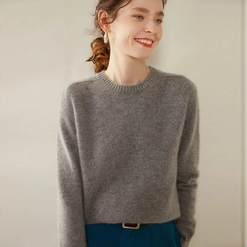 100% Cashmere Sweater 2023 Winter New Ladies Tops Solid Soft Warm Base Pullover Women Sweater Female Thicken Casual Knit Jumper