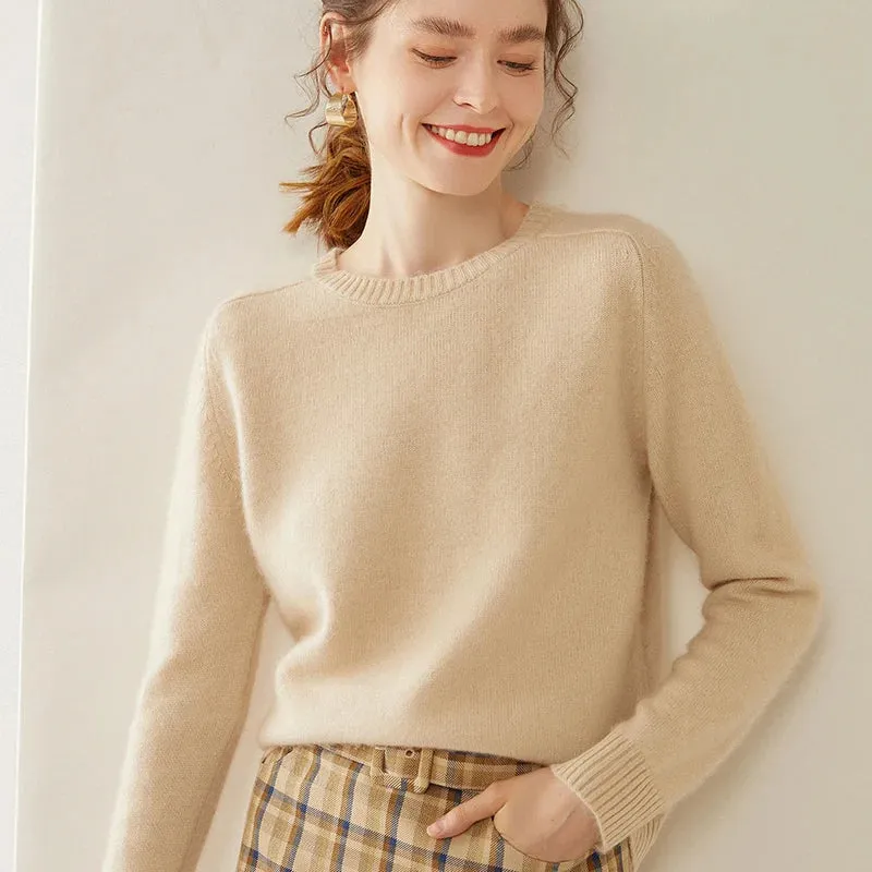 100% Cashmere Sweater 2023 Winter New Ladies Tops Solid Soft Warm Base Pullover Women Sweater Female Thicken Casual Knit Jumper