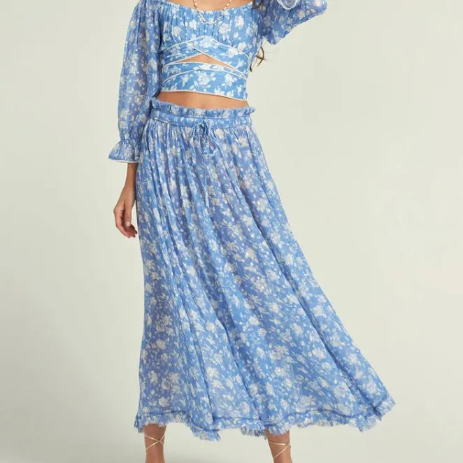 Andalousa Midi Skirt - Blue