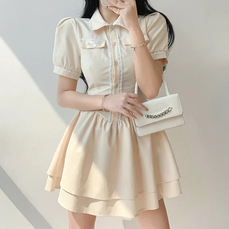 Apricot POLO Neck Dress  KF82976