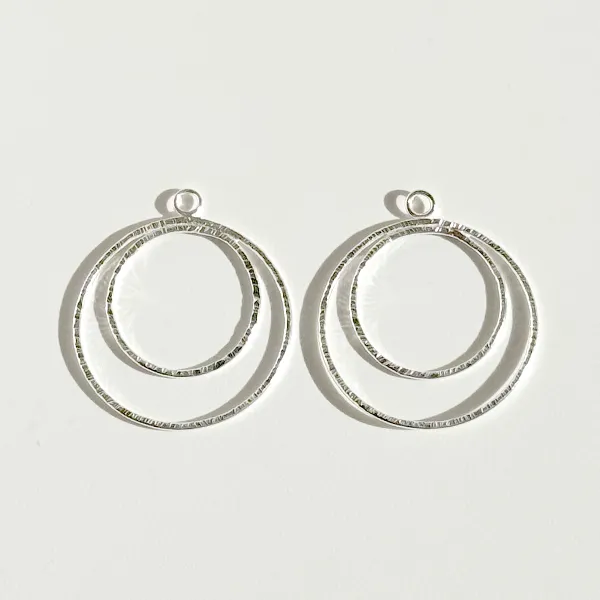 Argentium Silver Round Hoop Earring Jacket Set