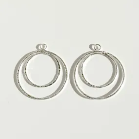 Argentium Silver Round Hoop Earring Jacket Set