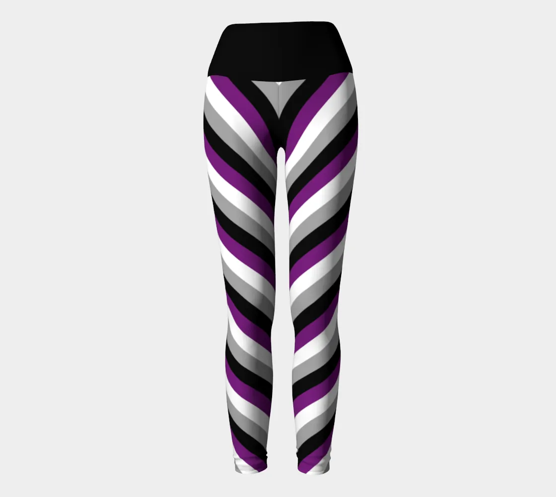 Asexual Striped Yoga Leggings