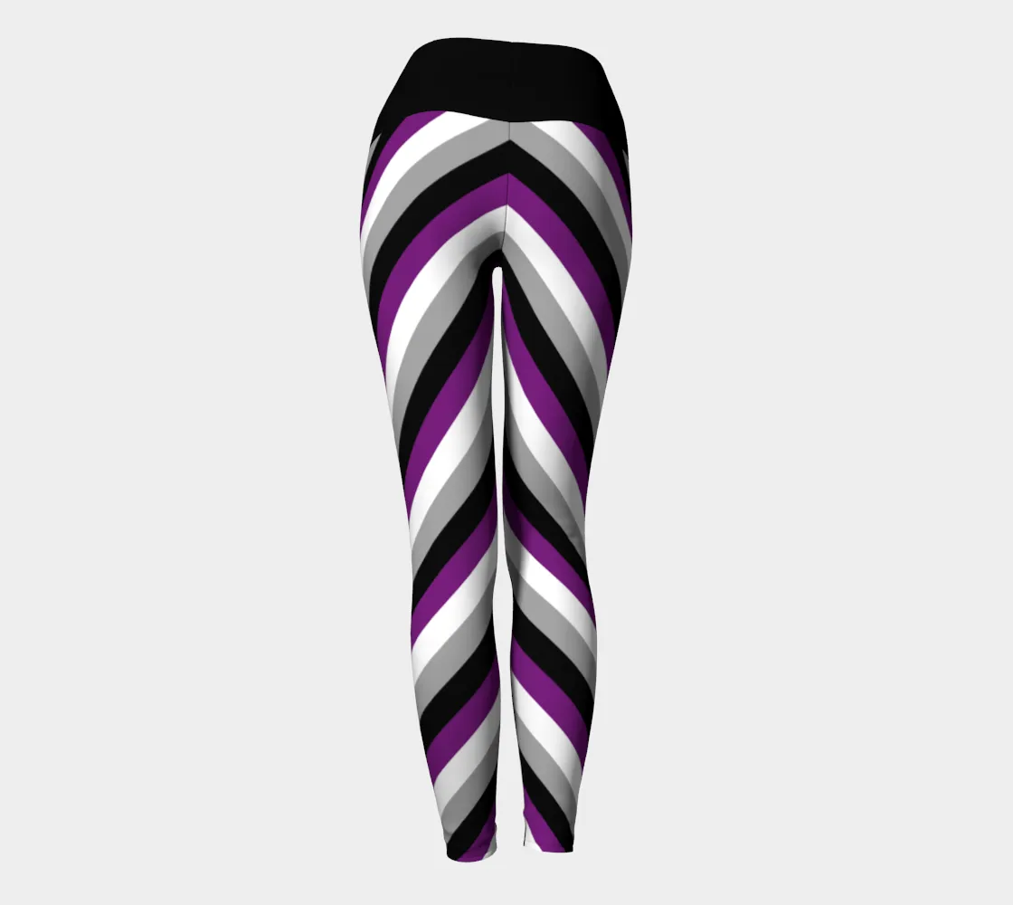 Asexual Striped Yoga Leggings