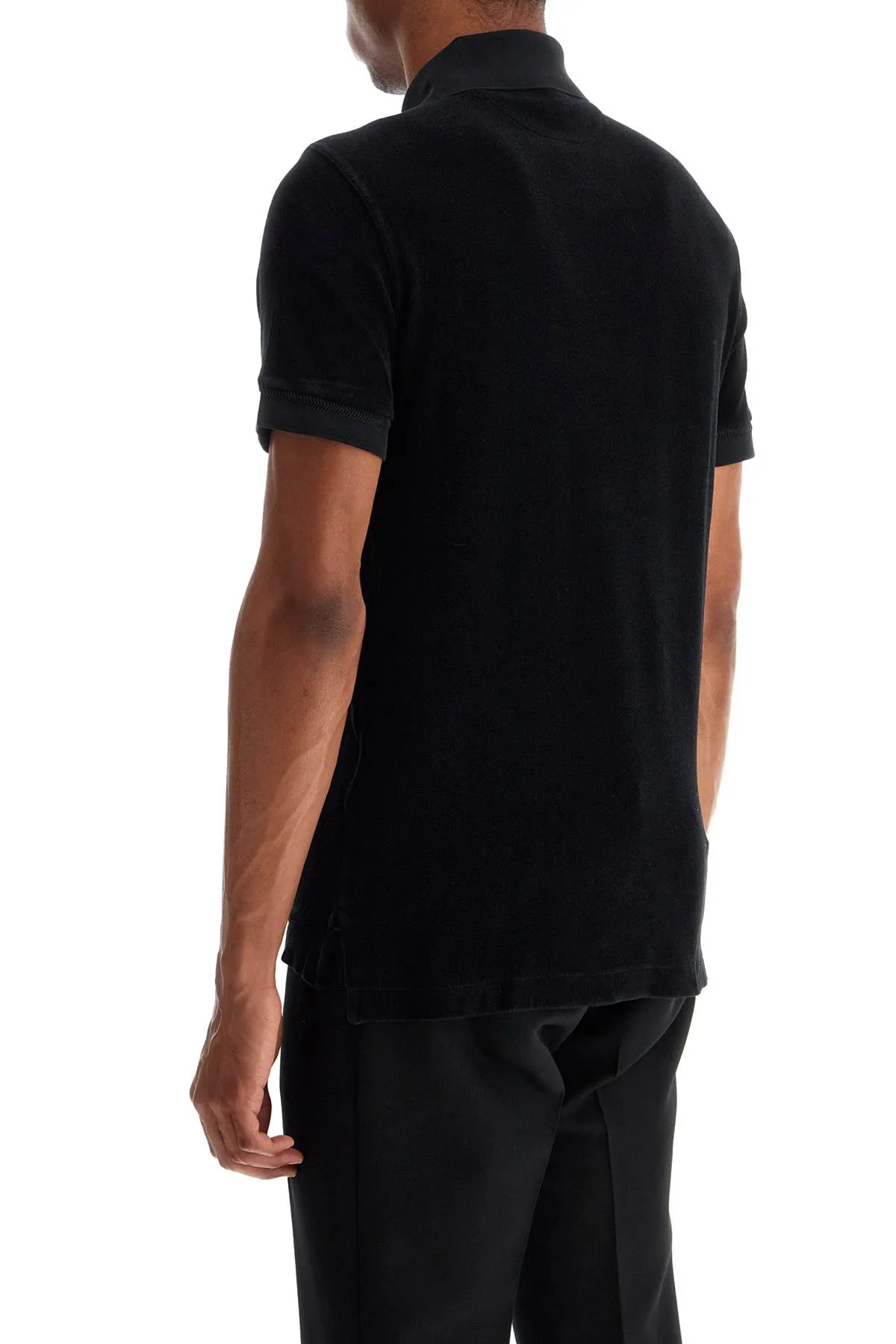 black cotton solid polo