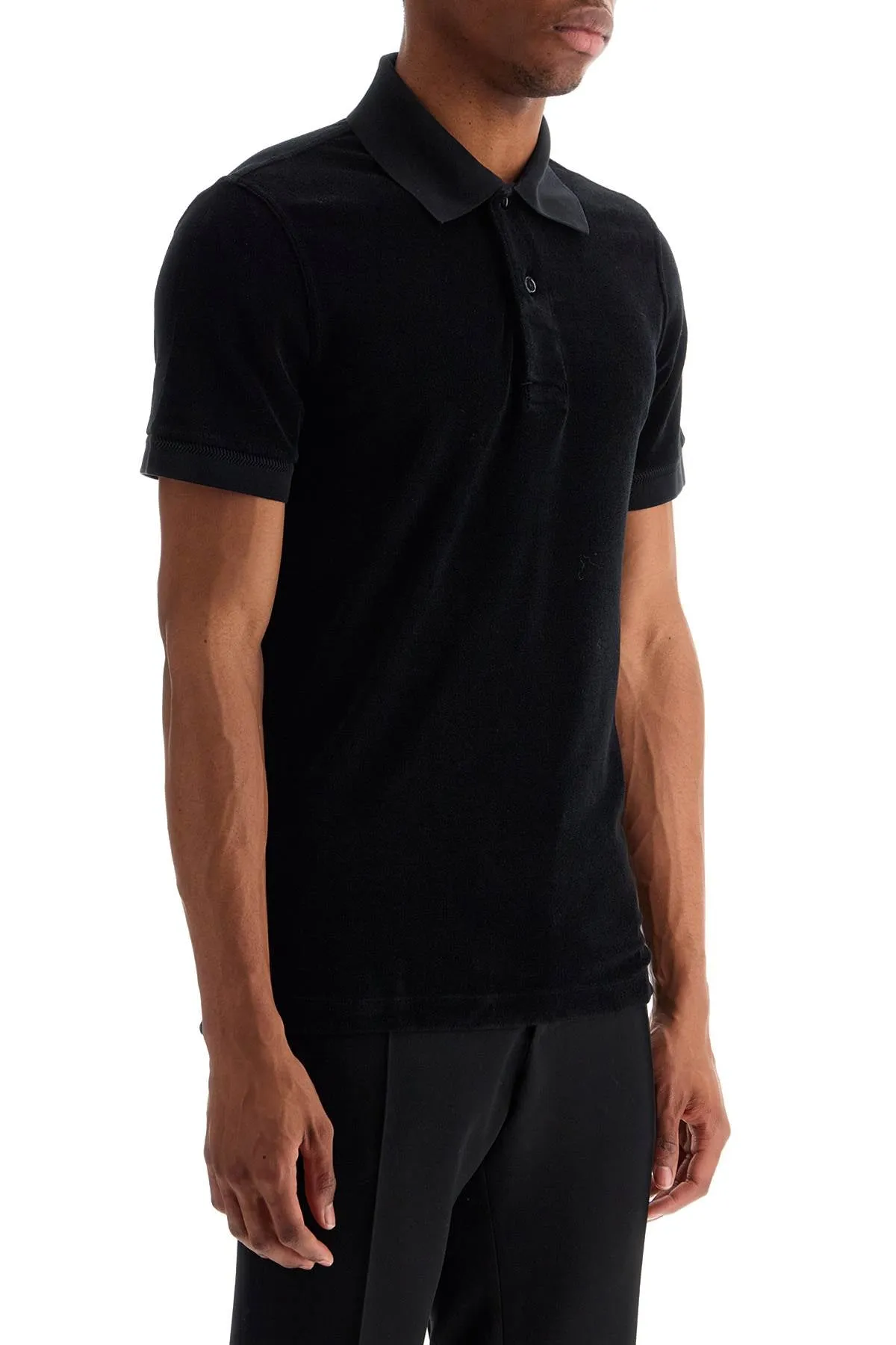 black cotton solid polo