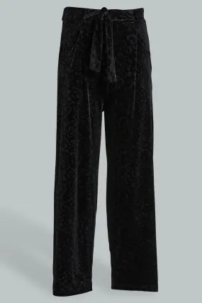 Black Wide Leg Velvet Culotte