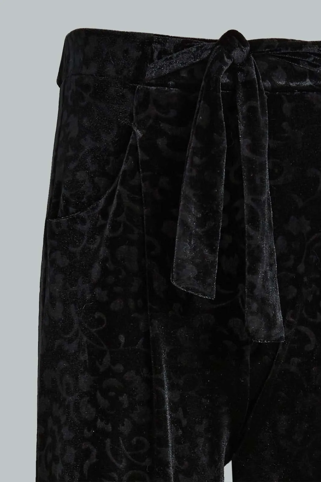 Black Wide Leg Velvet Culotte