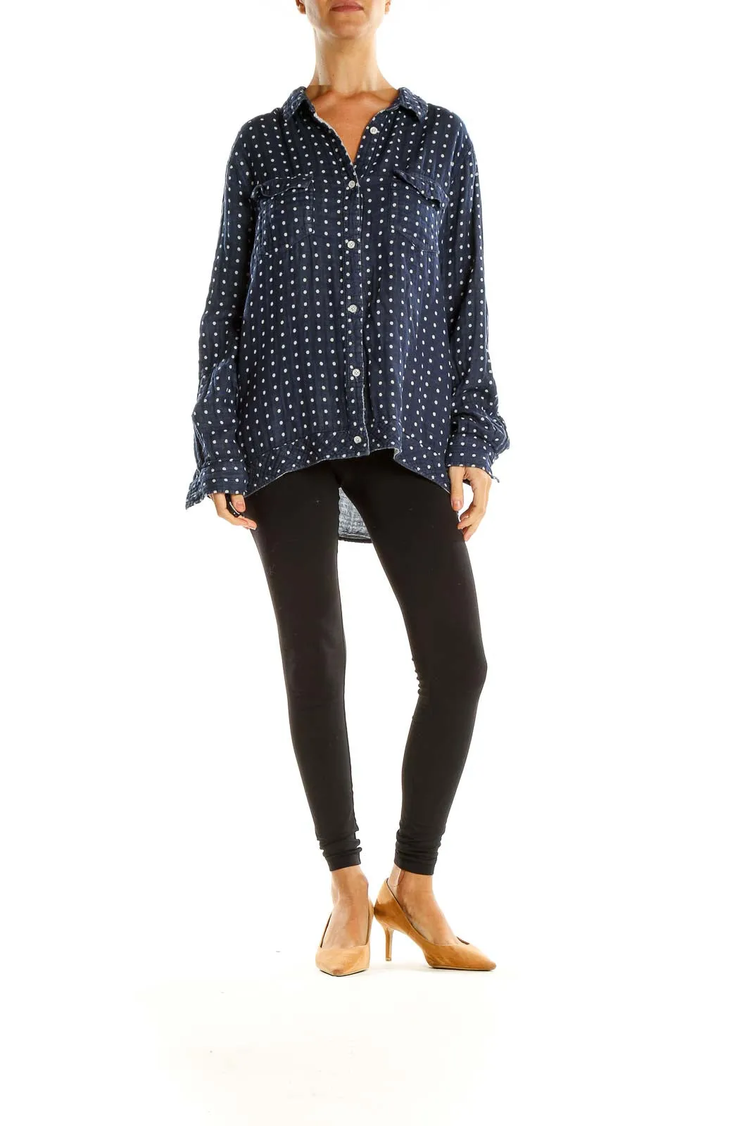 Blue Polka Dot Chic Top