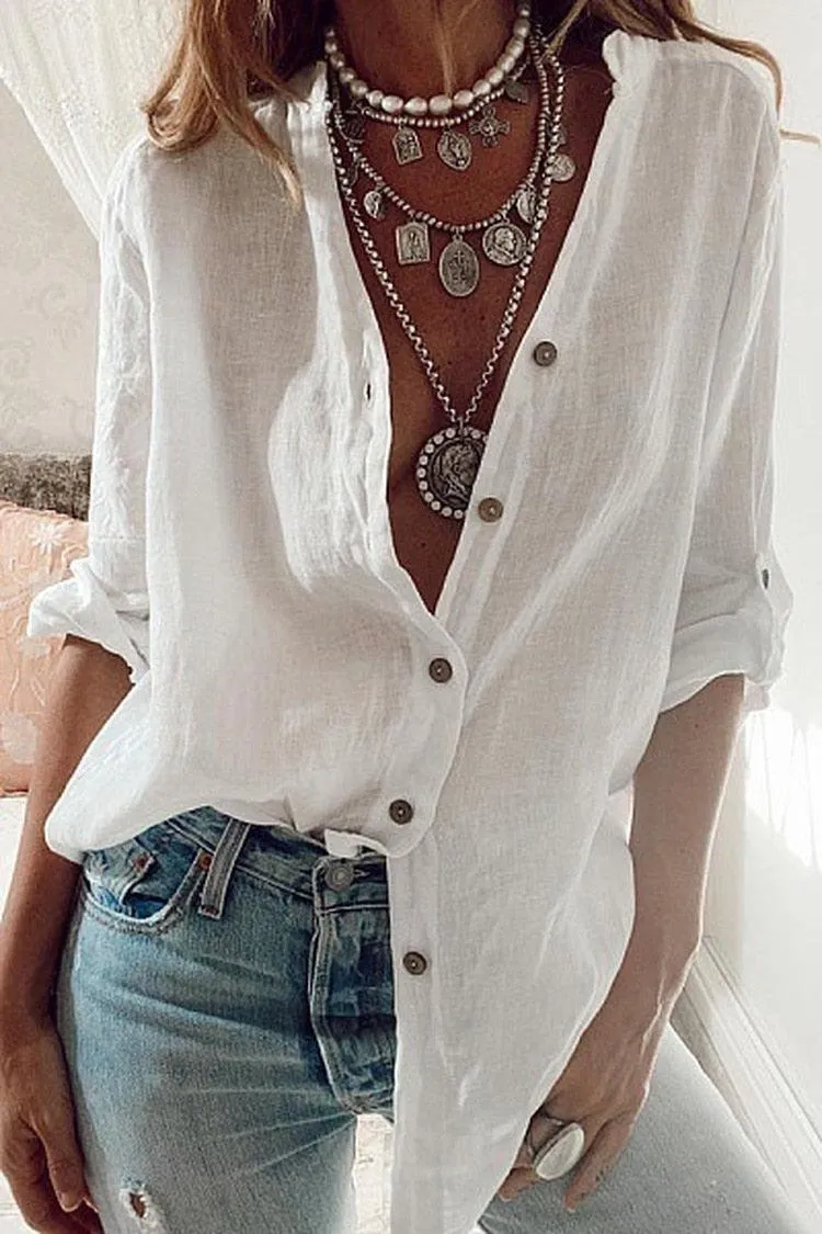 Boho Chic Cotton Loose Shirt