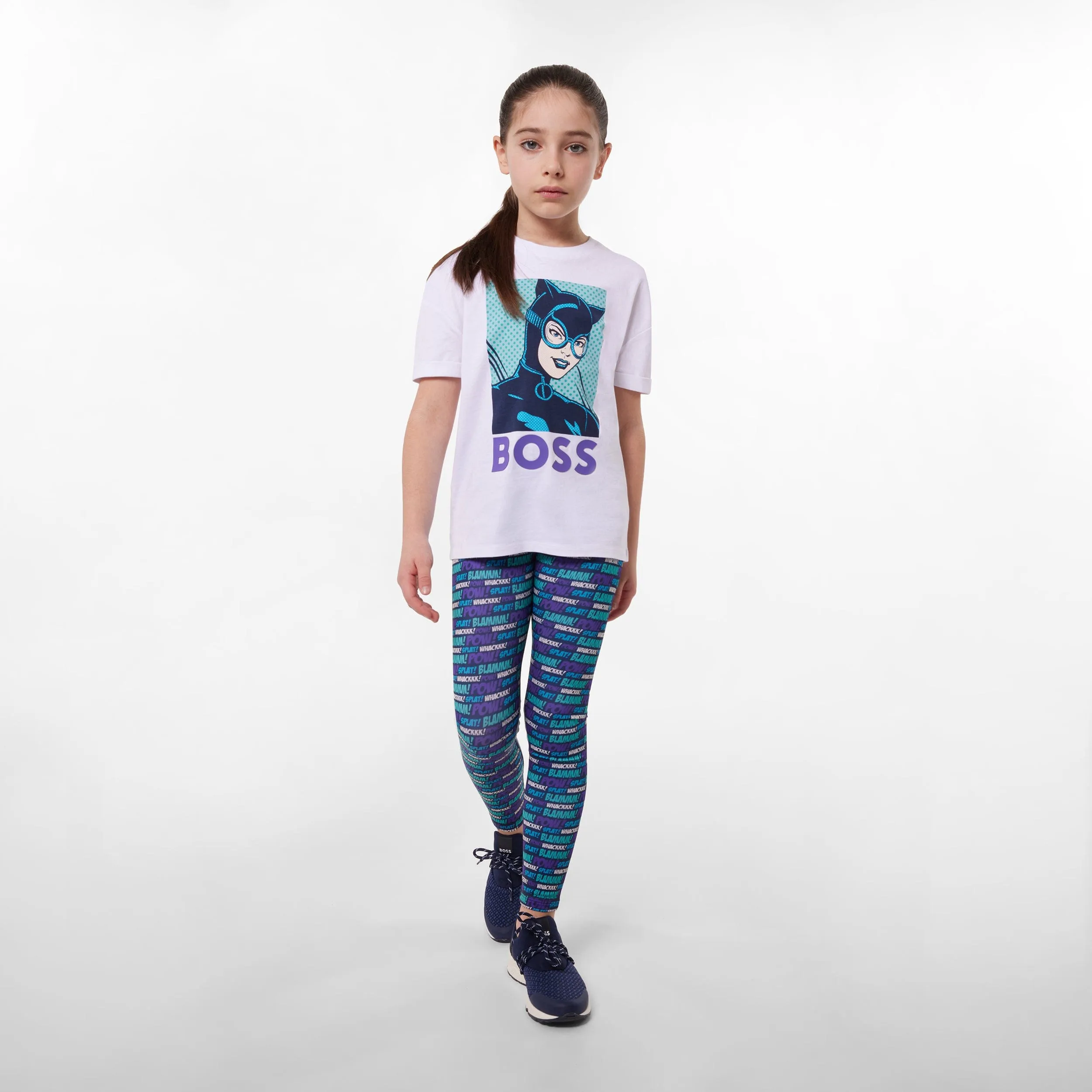 BOSS Girls Comic Pop Art Leggings in Navy