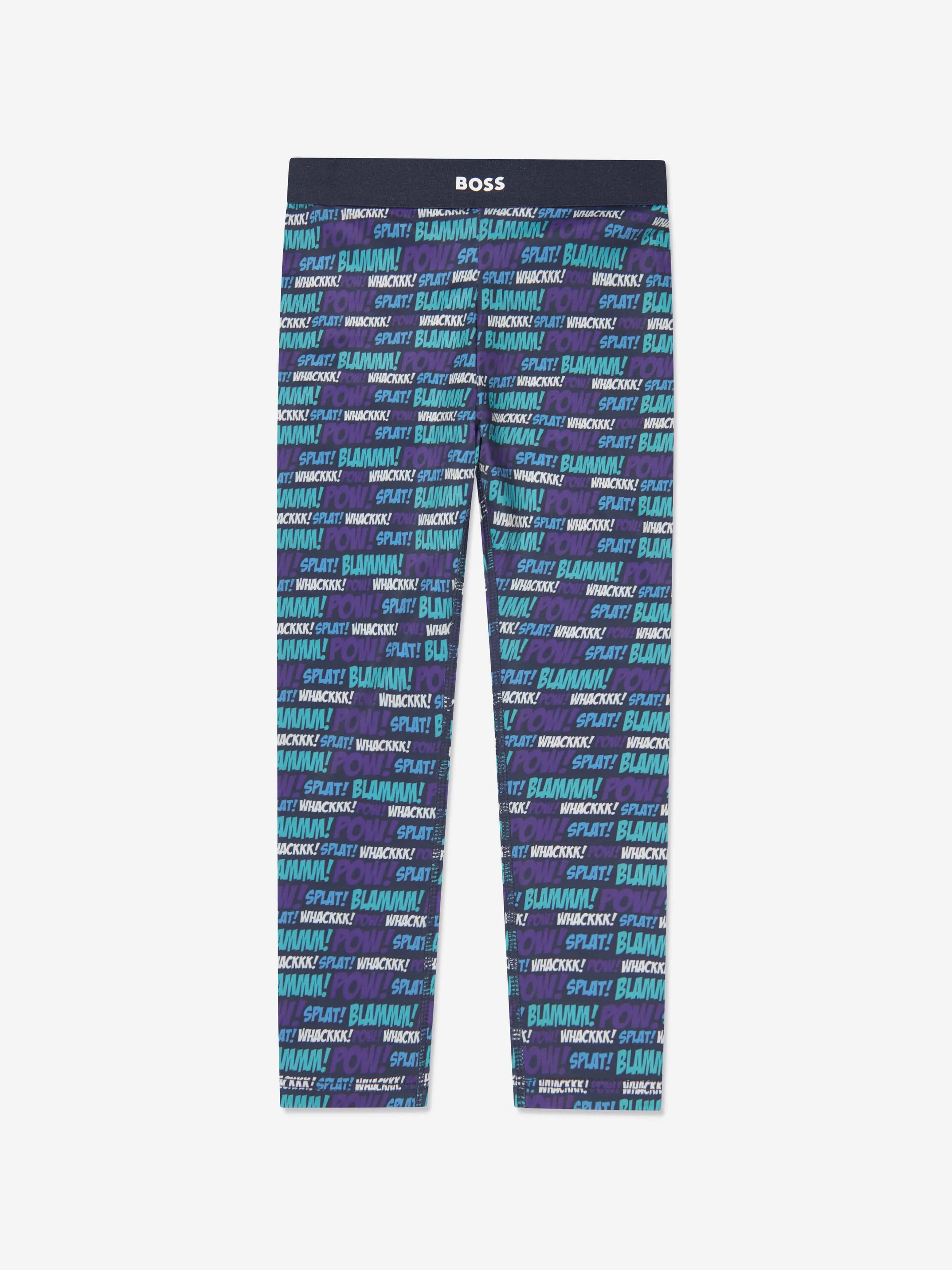 BOSS Girls Comic Pop Art Leggings in Navy