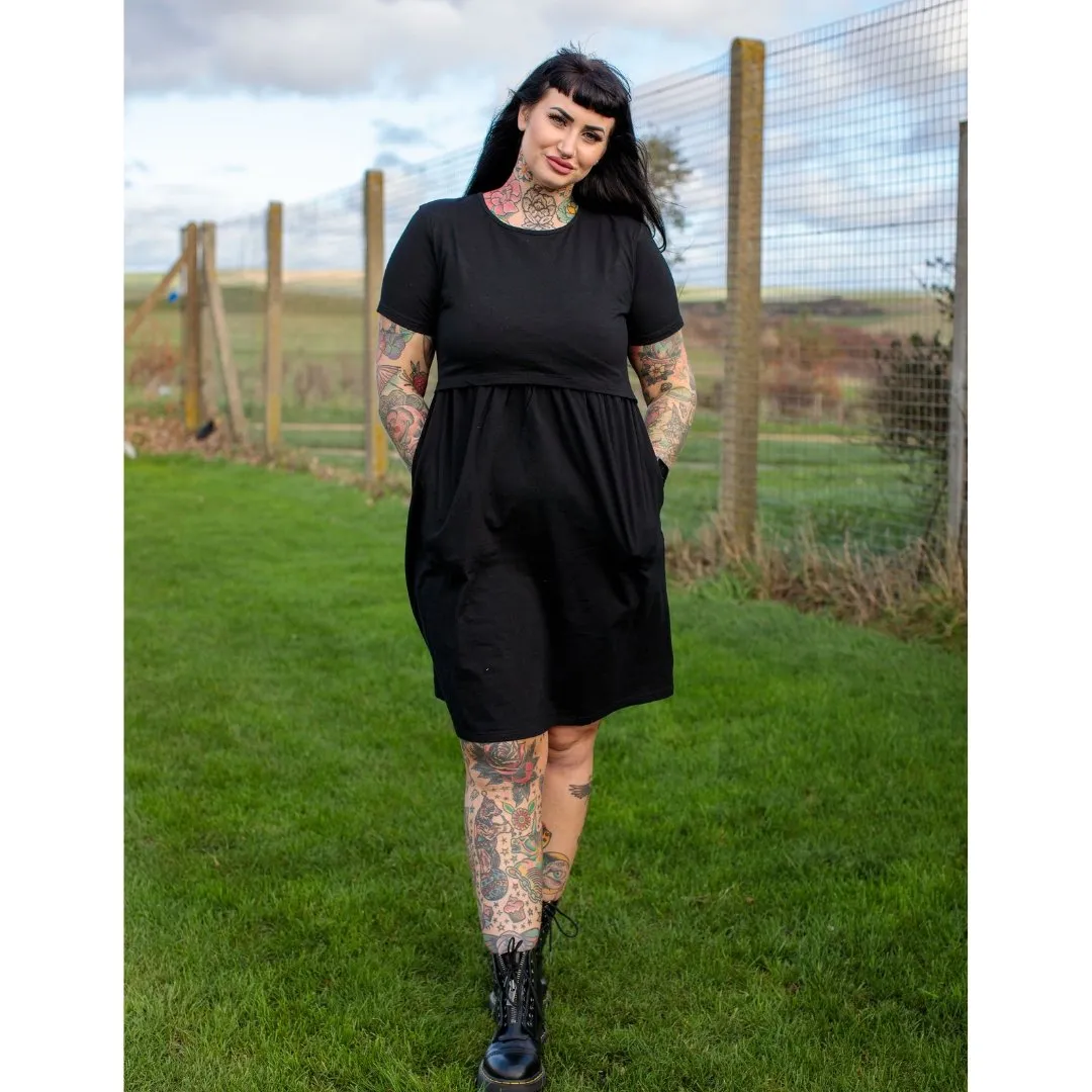 Casey Black Breastfeeding Skater Dress