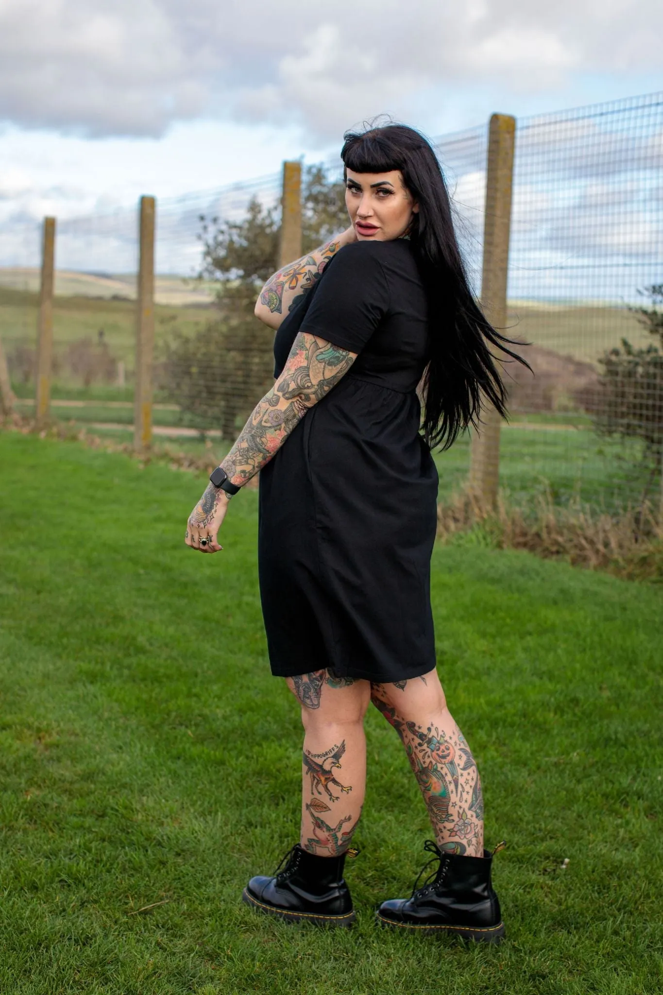 Casey Black Breastfeeding Skater Dress