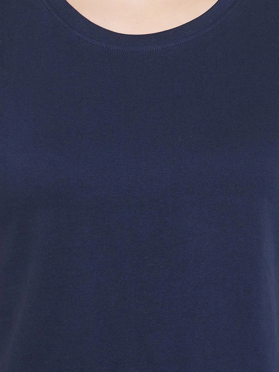 Chic Basic Cropped Sleep Tee In Navy