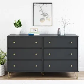 CHIC  Owen 6 Drawer Dresser, Black