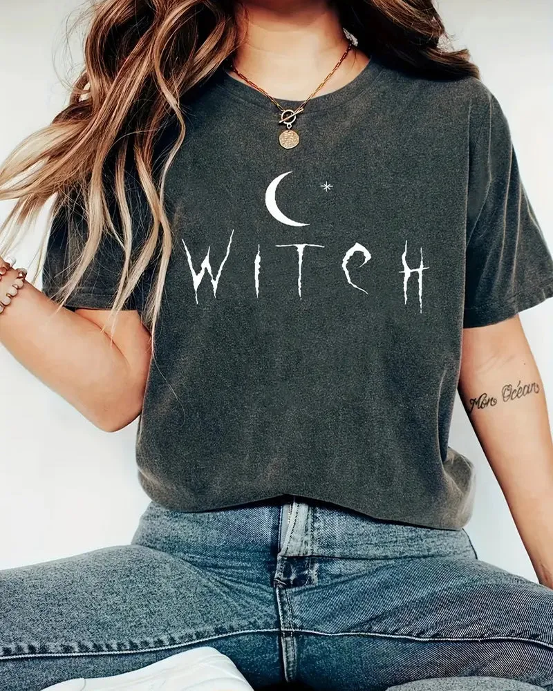 Chic WITCH Letter Print T-Shirt