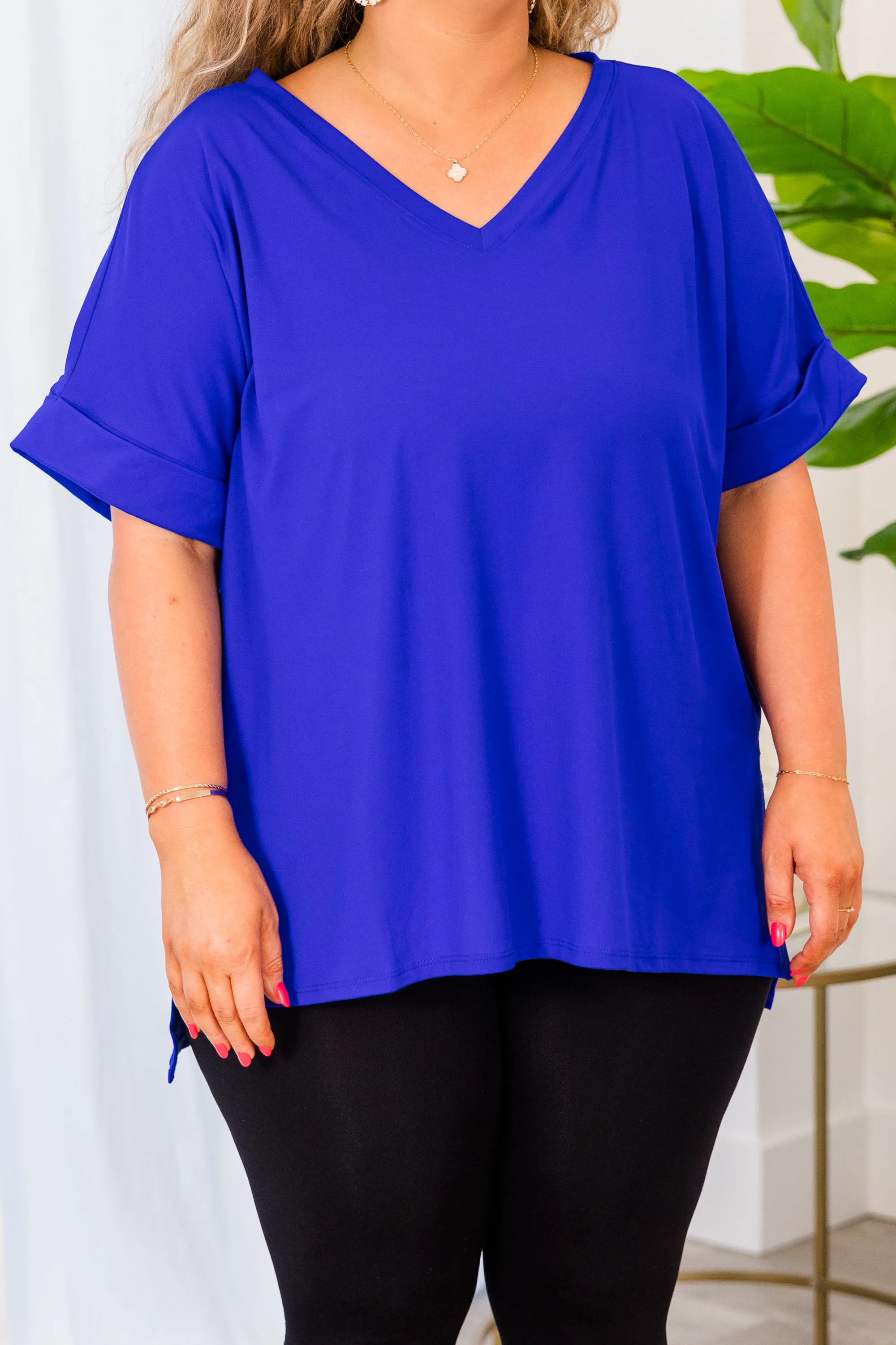 Daily Efforts Top, Bright Blue