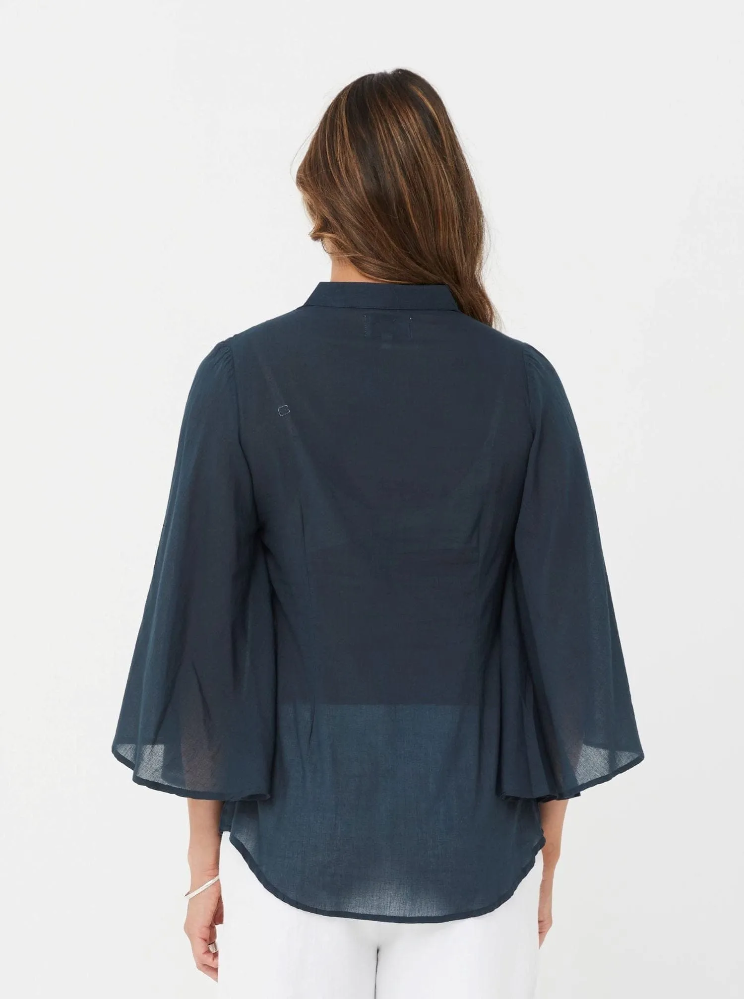 Edith Top - Navy/Cotton