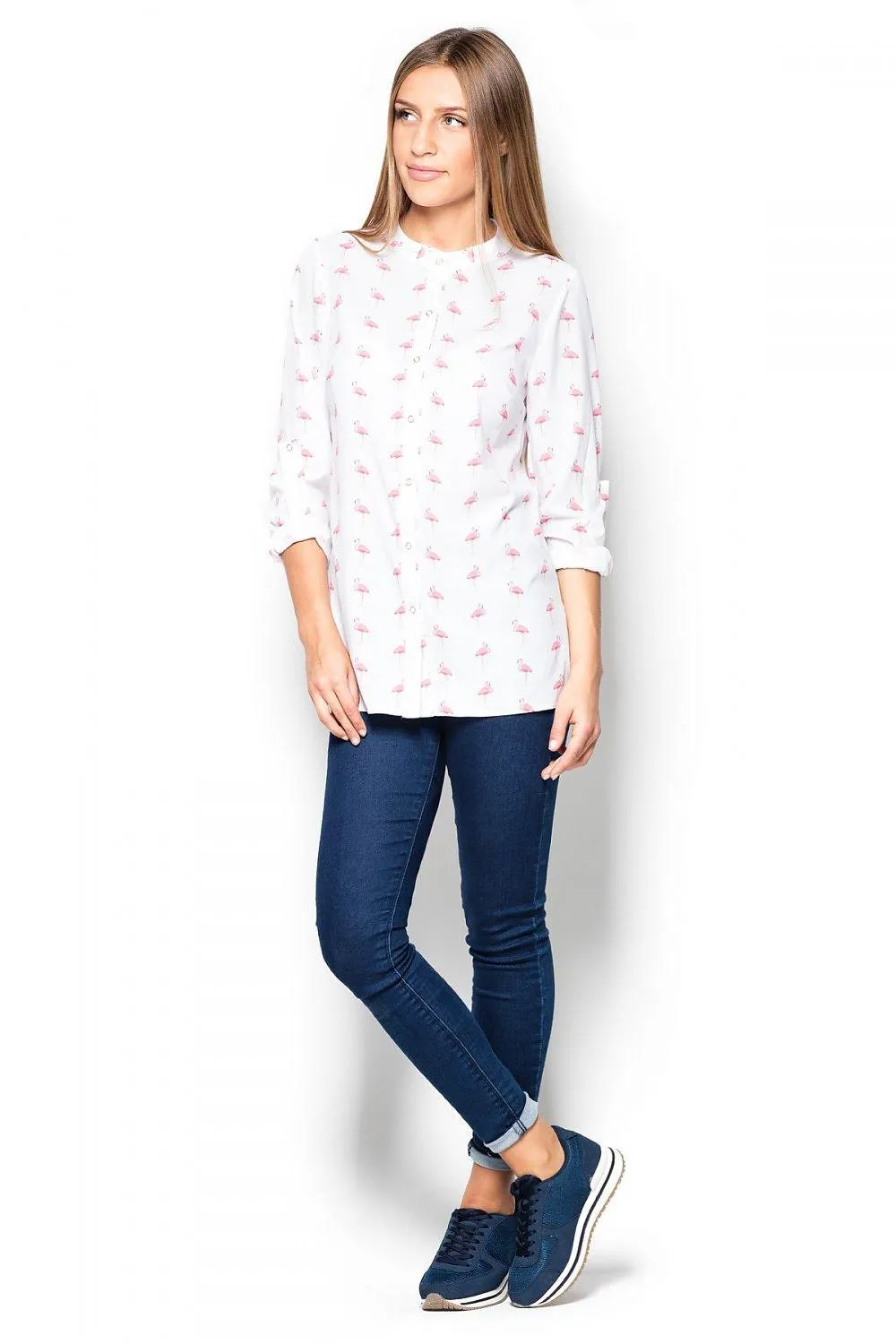 Elegant Katrus Patterned Blouse - Effortless Sophistication