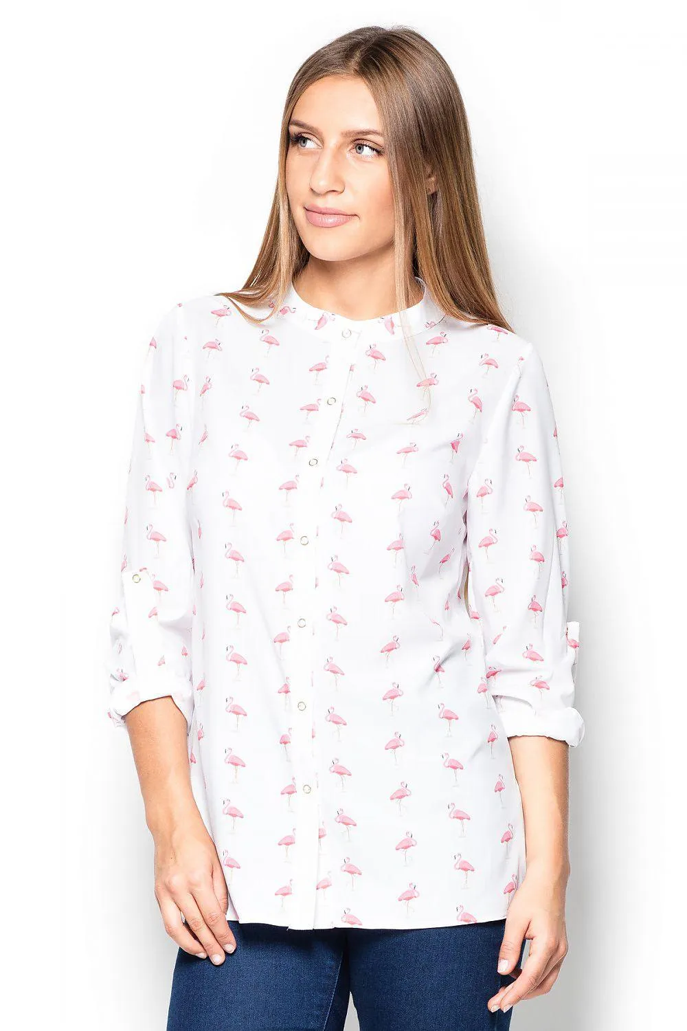 Elegant Katrus Patterned Blouse - Effortless Sophistication