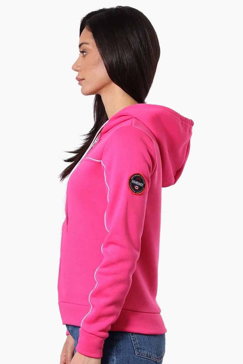 Fahrenheit Piping Detail Zip Up Hoodie - Pink