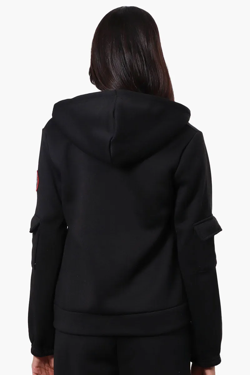 Fahrenheit Sherpa Lined Hood Zip Up Hoodie - Black