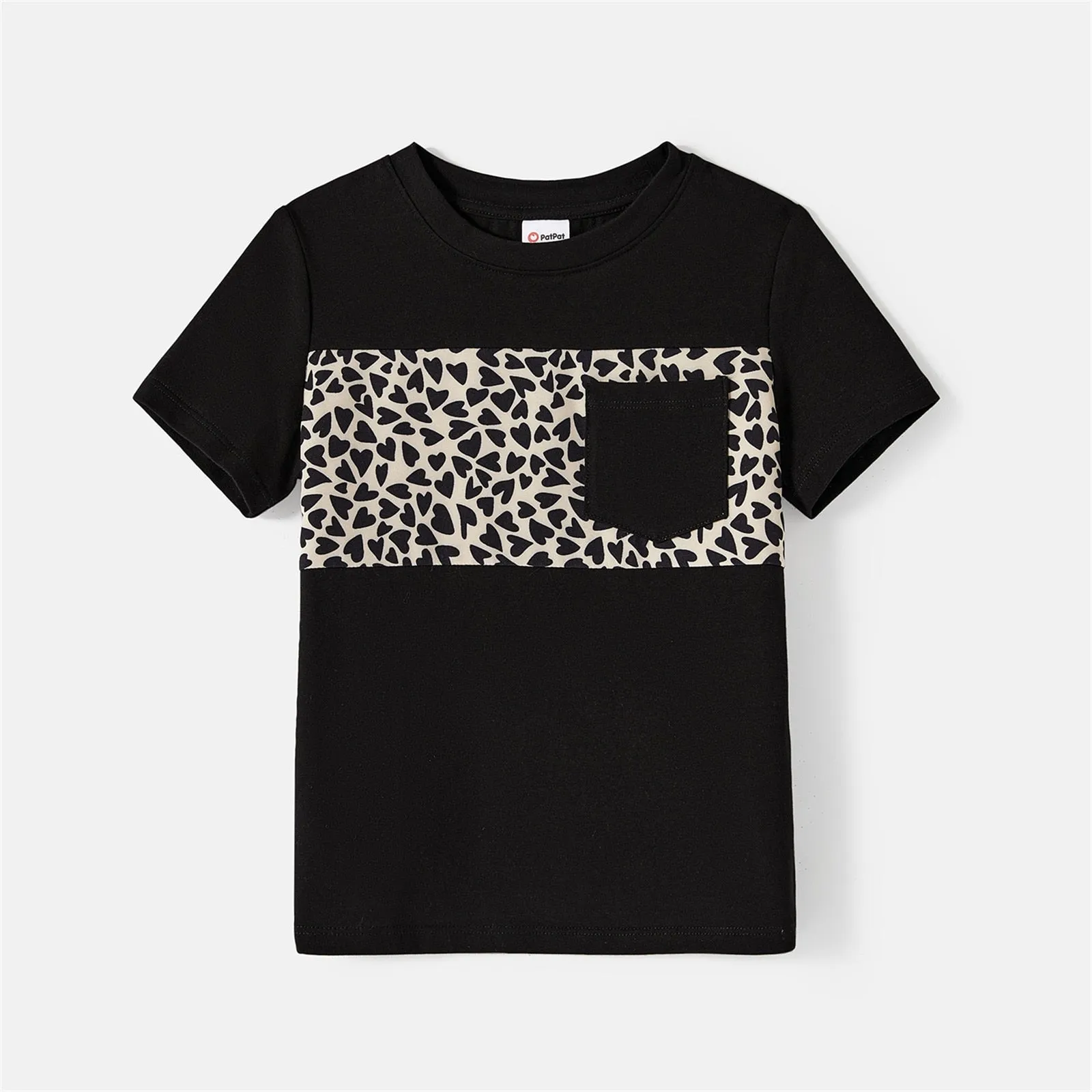 Family Matching Outfits - Cotton Spliced T-shirts and Leopard Print Dresses