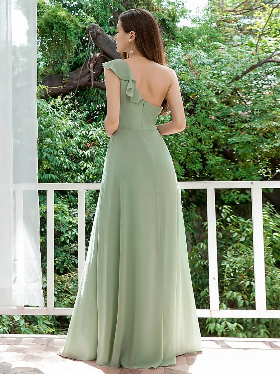 Feminine One Shoulder A-line Bridesmaid Dresses