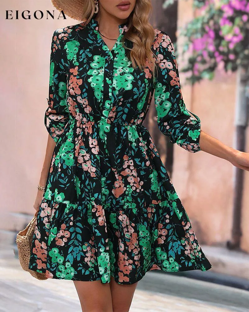 Floral print stylish elegant dress