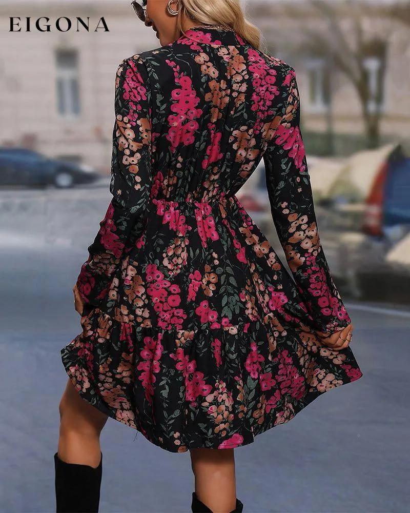 Floral print stylish elegant dress