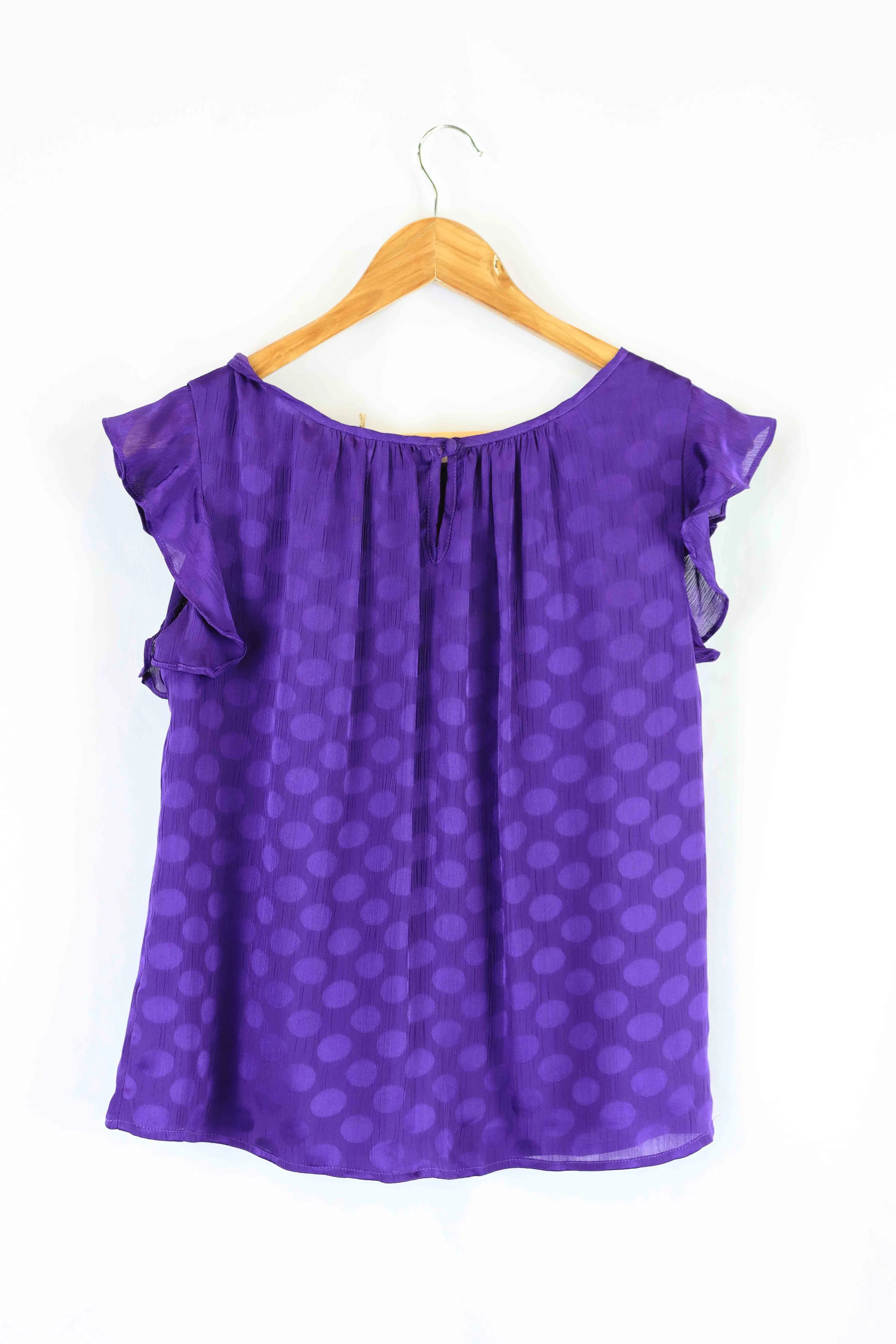 Forcast Purple Polka Dot Blouse Top 10