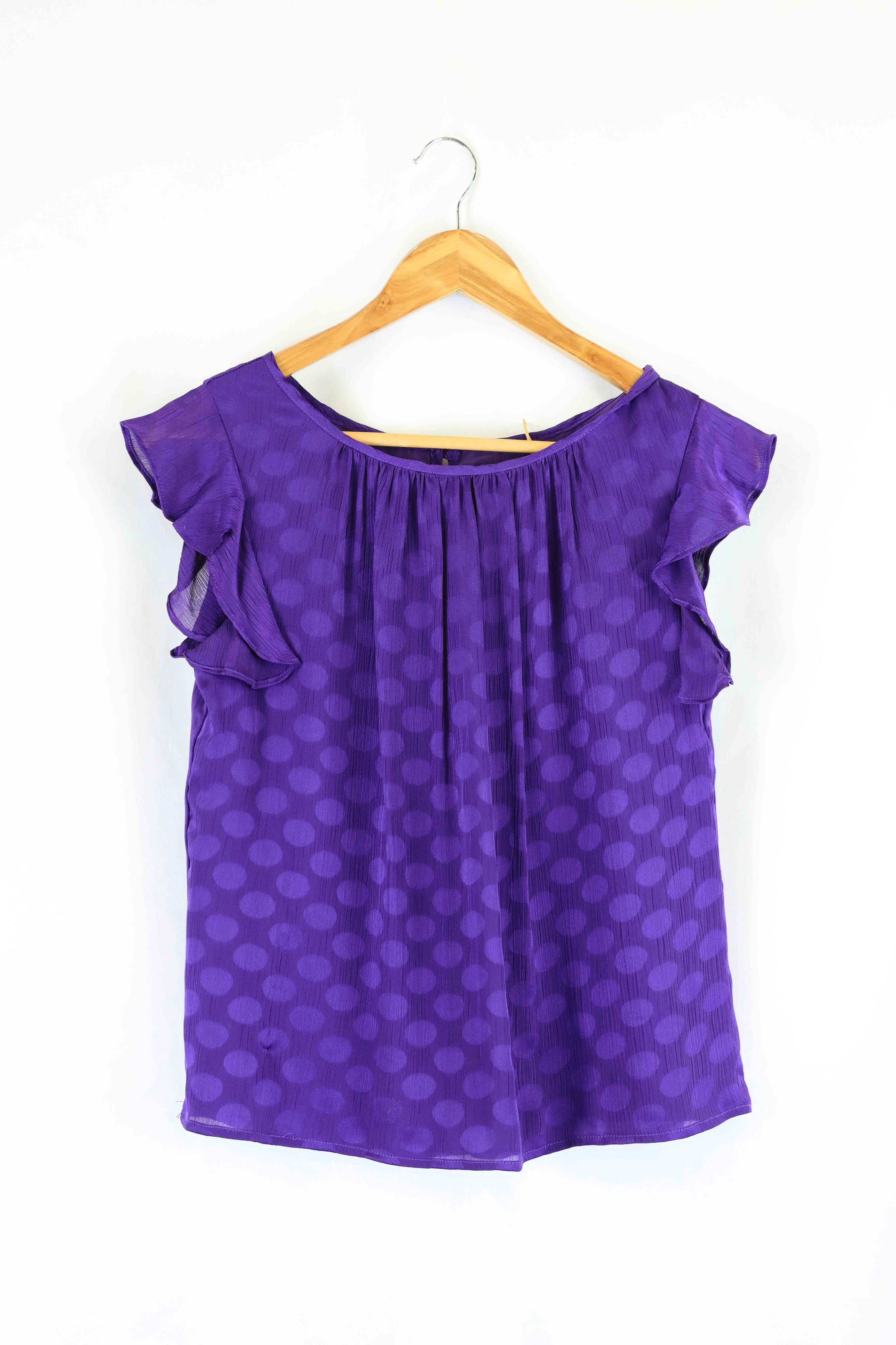 Forcast Purple Polka Dot Blouse Top 10