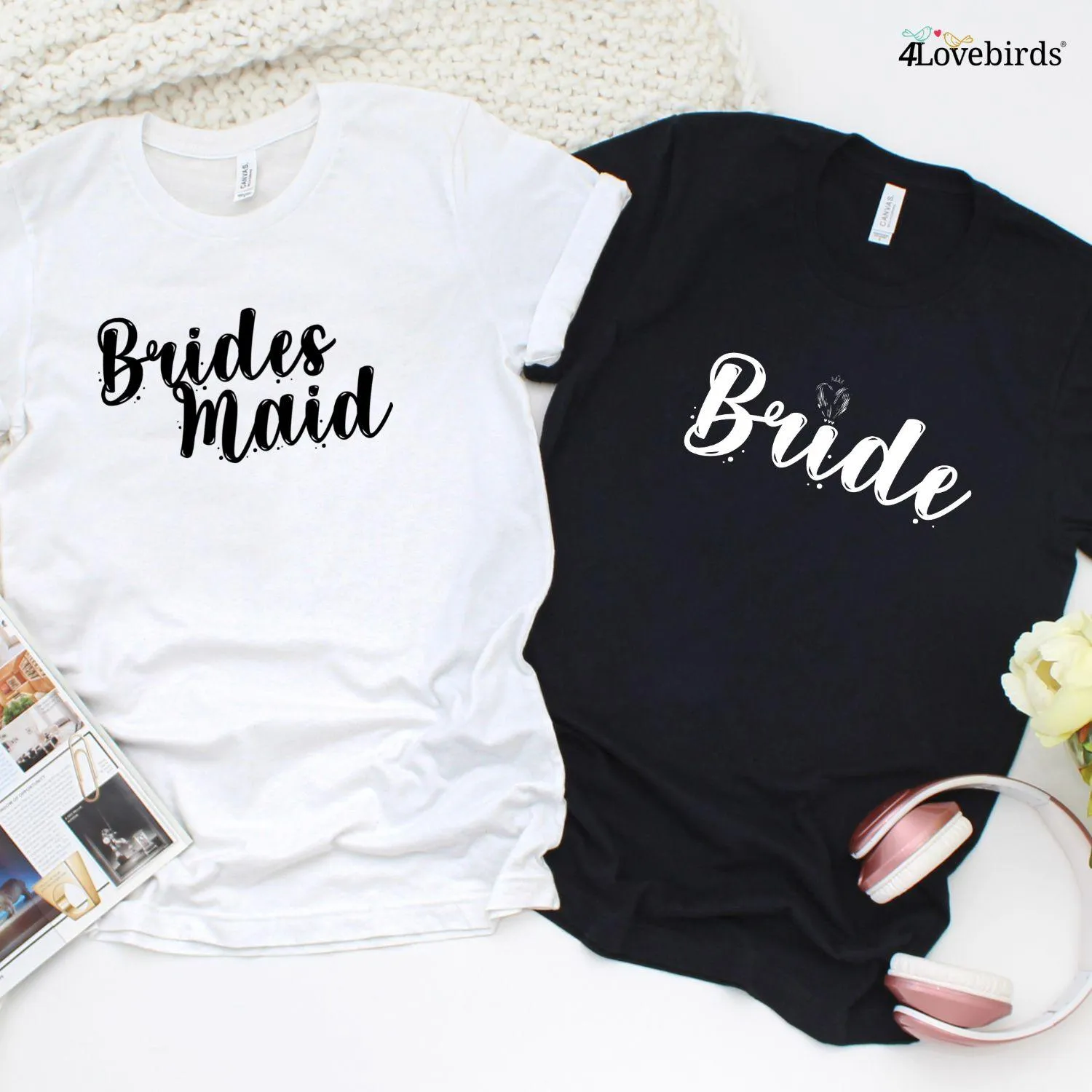 Get that Perfect Picture: Chic Coordinated Bride & Bridesmaid Matching Set!