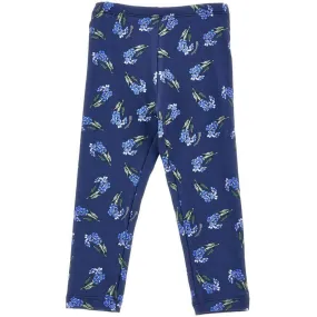 Girls Blue Floral Leggings