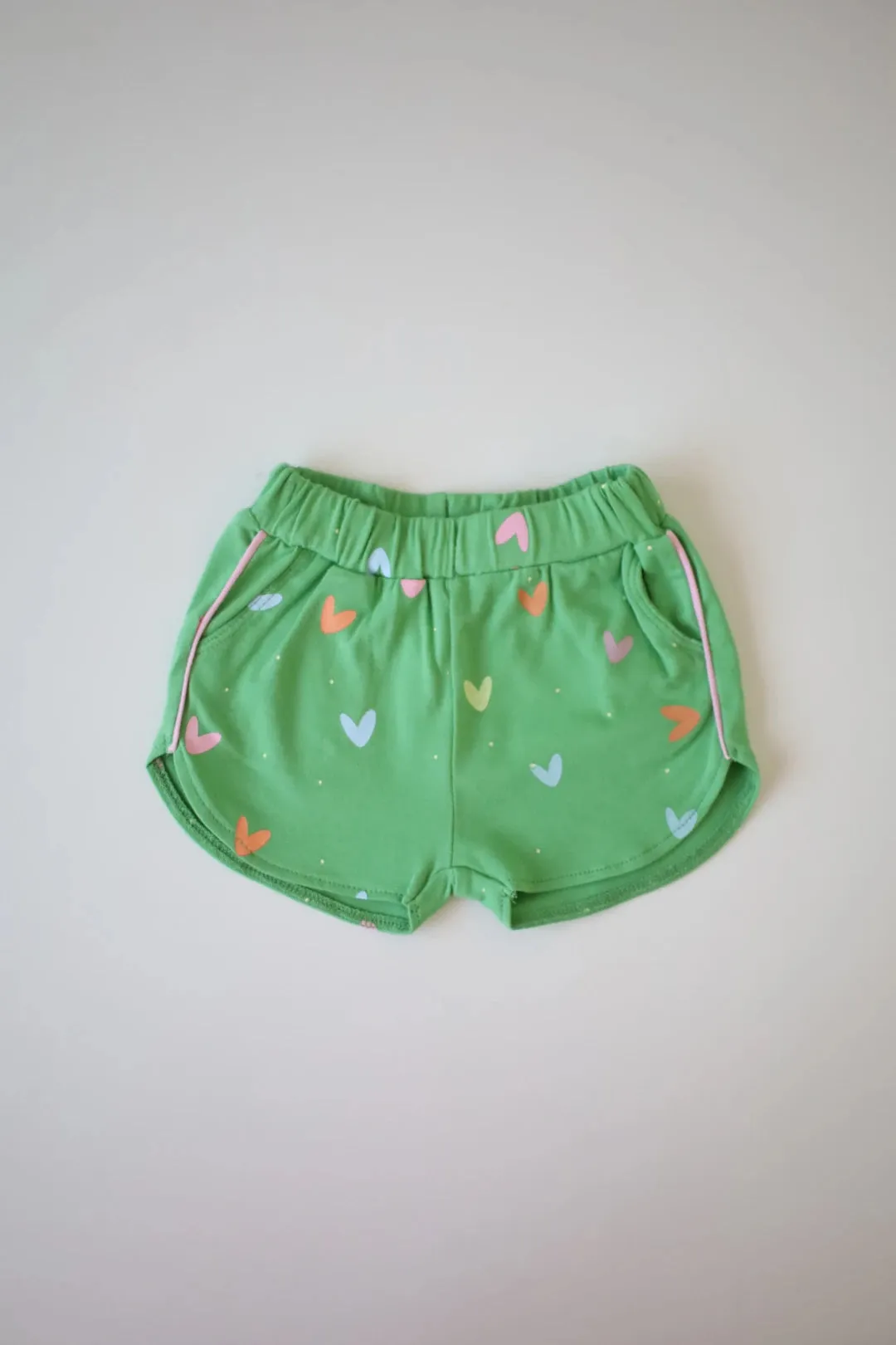 Green Hearts-Baby-Girls-Shorts