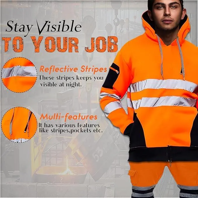 High vis jacket, Soft And Comfortable Pullover hi viz hoodie