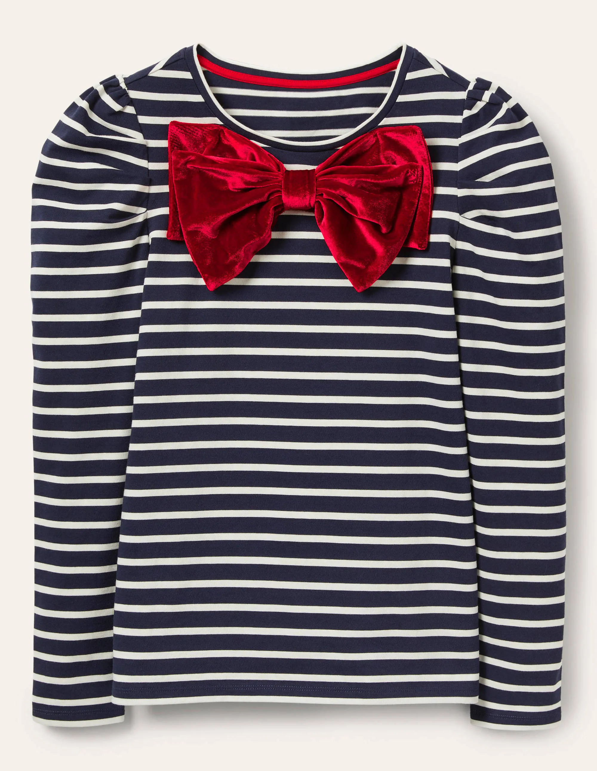 Imogen Breton-Navy/ Ivory Red Bow