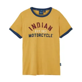 Indian Motorcycle  Mens Watercolor Ringer T-Shirt Tee Light Comfortable Yellow