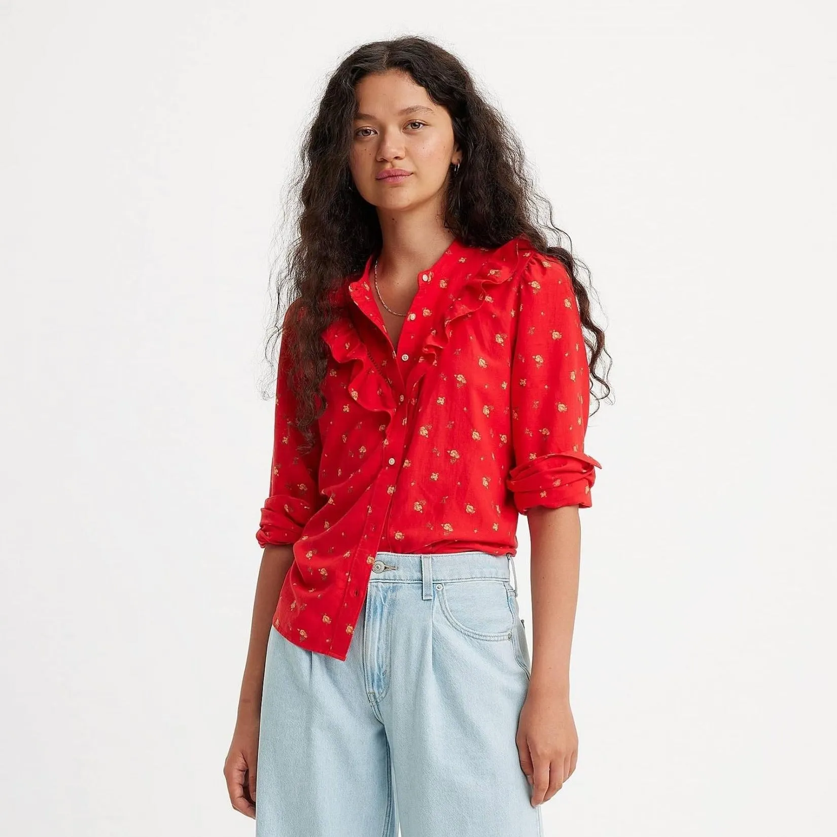 Levi's Carinna Blouse Nina Floral Script Red