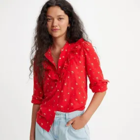 Levi's Carinna Blouse Nina Floral Script Red