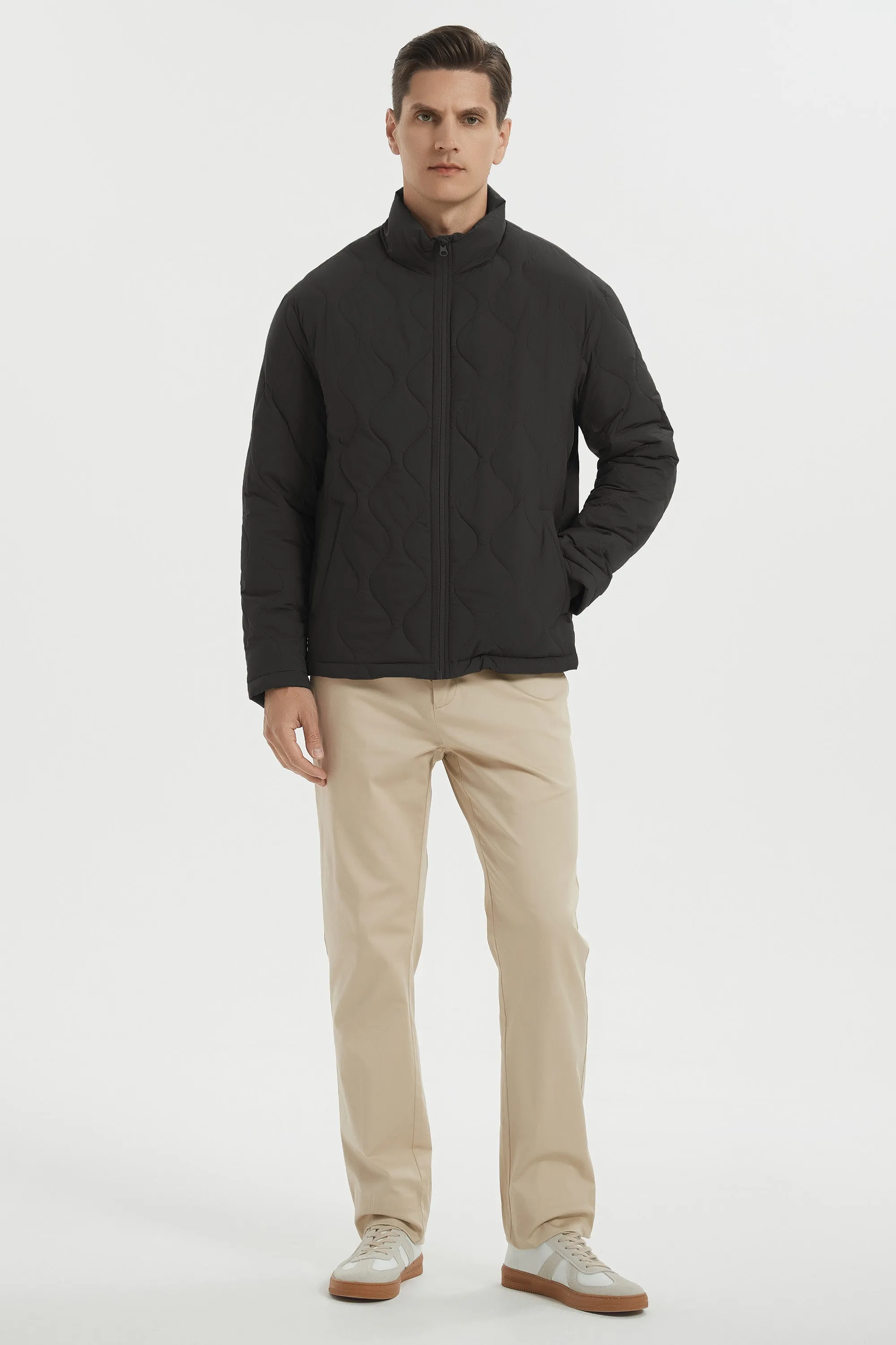 Lightweight Quilted Bomber Jackets Full Zip