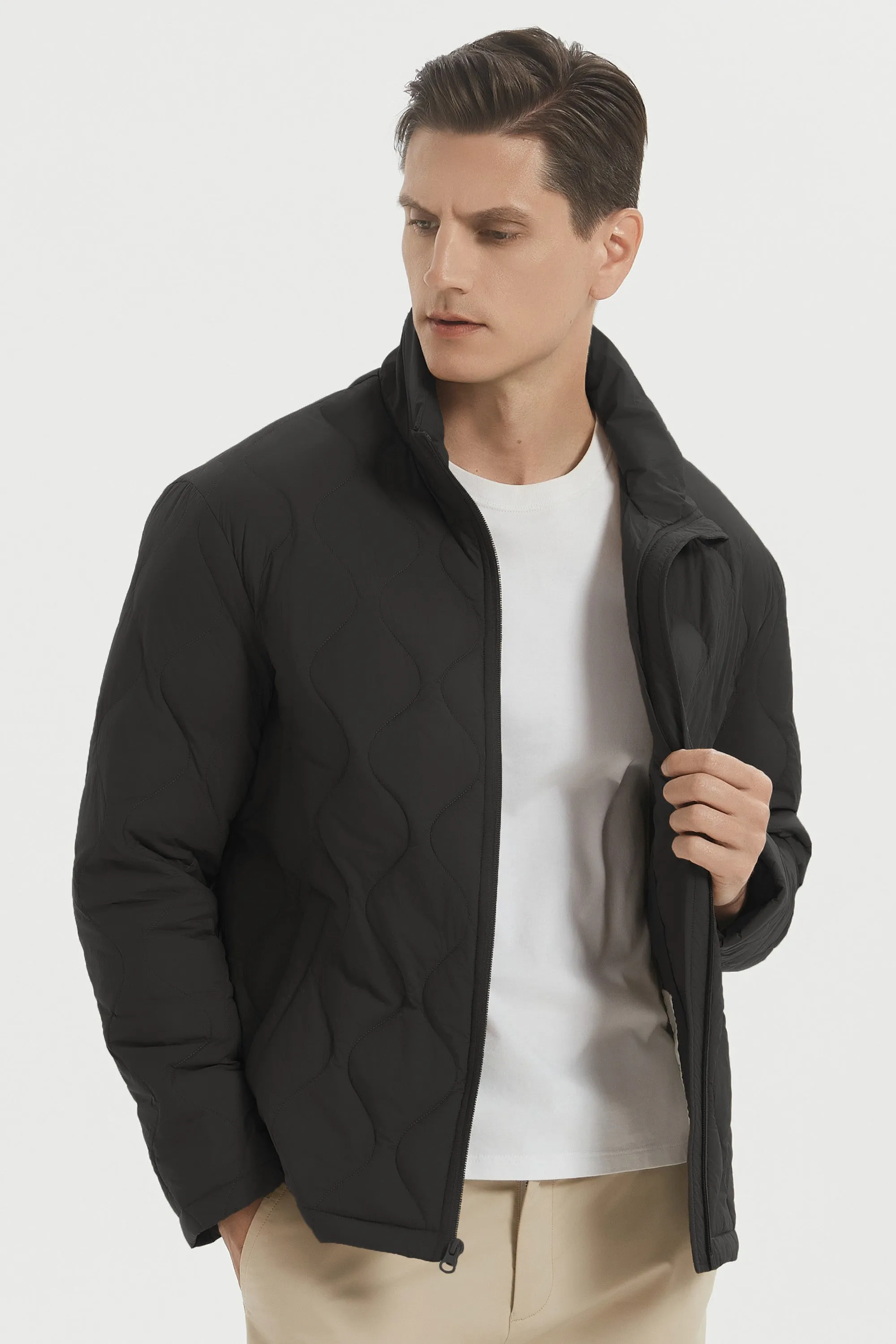 Lightweight Quilted Bomber Jackets Full Zip