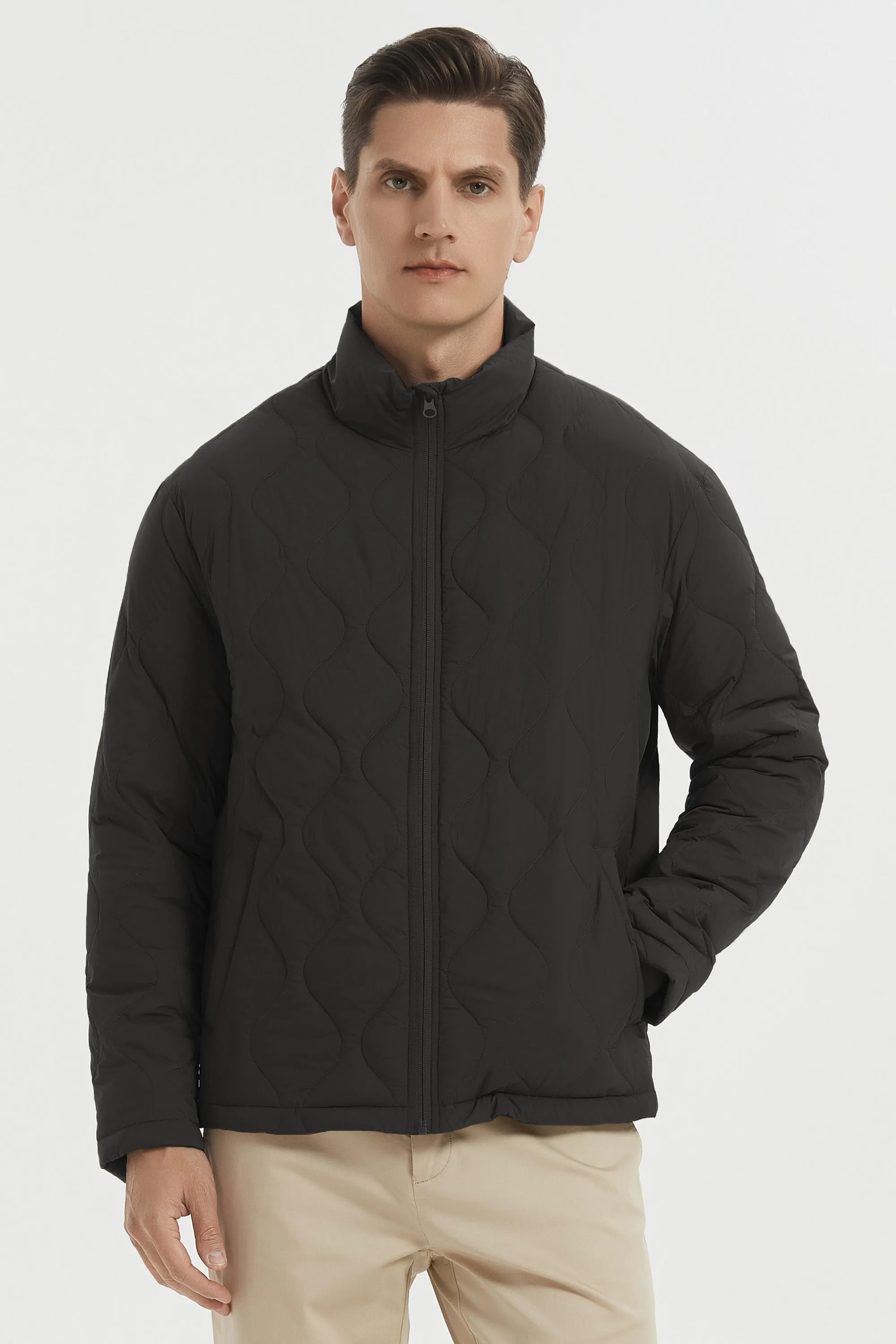 Lightweight Quilted Bomber Jackets Full Zip