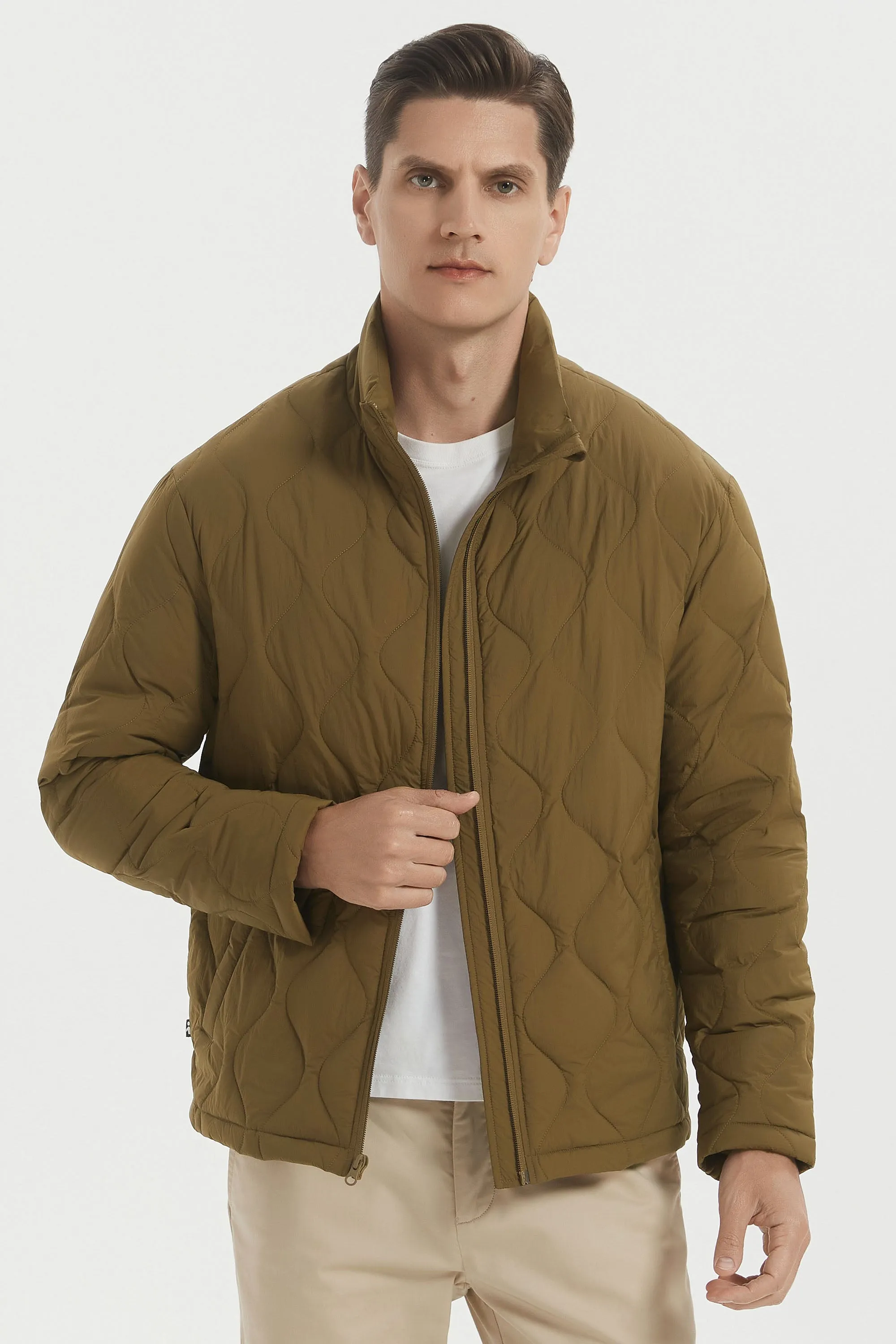 Lightweight Quilted Bomber Jackets Full Zip