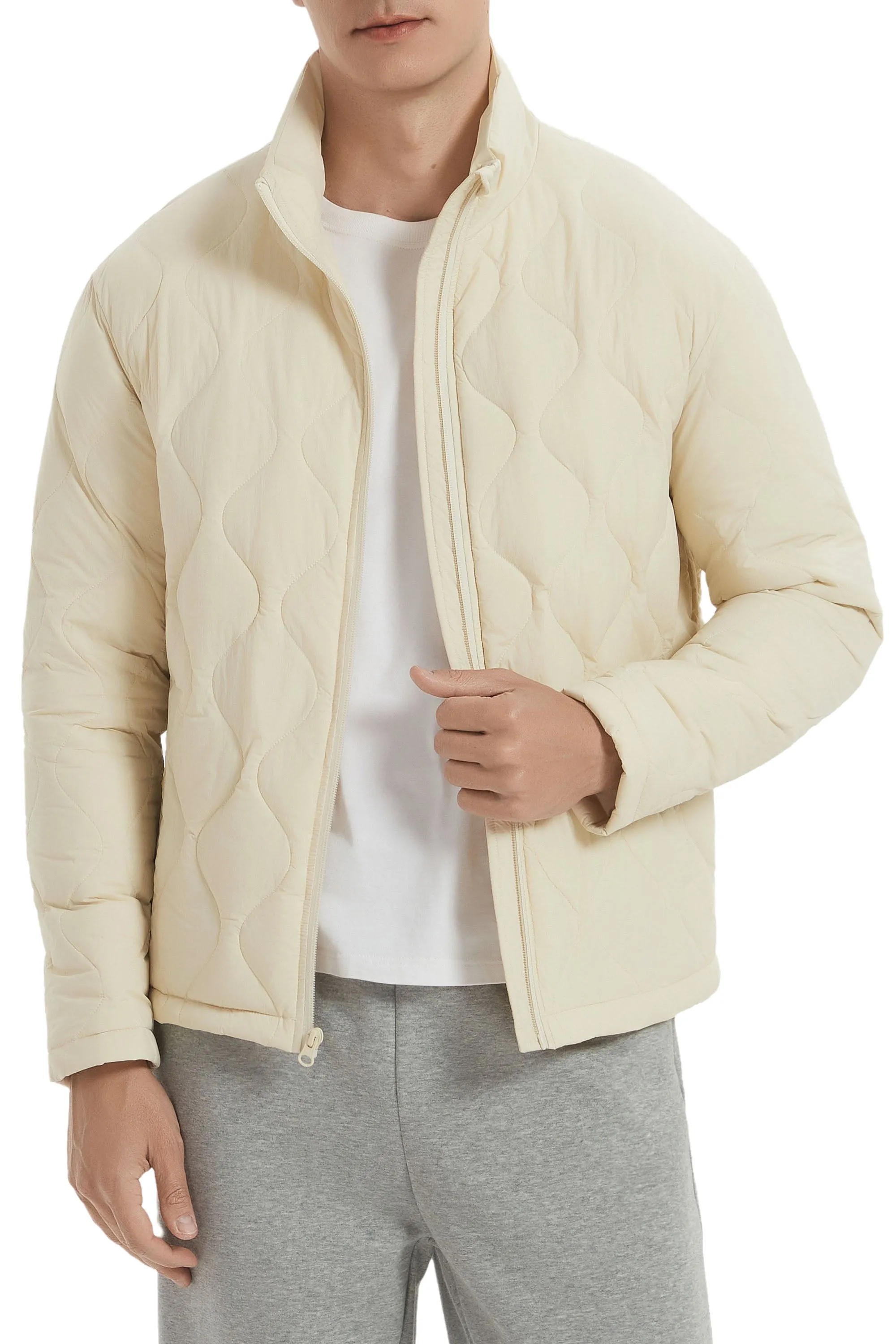 Lightweight Quilted Bomber Jackets Full Zip