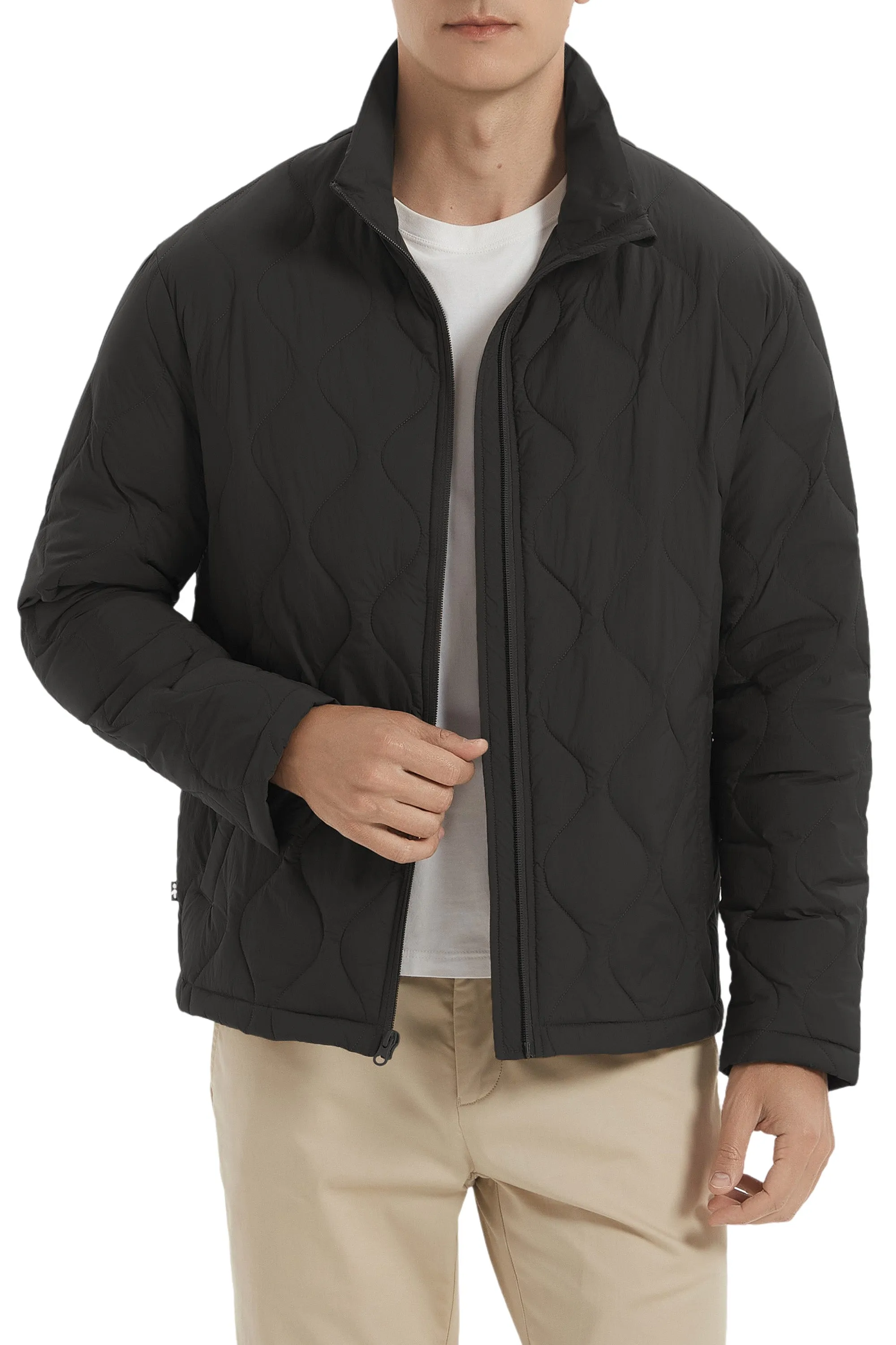 Lightweight Quilted Bomber Jackets Full Zip