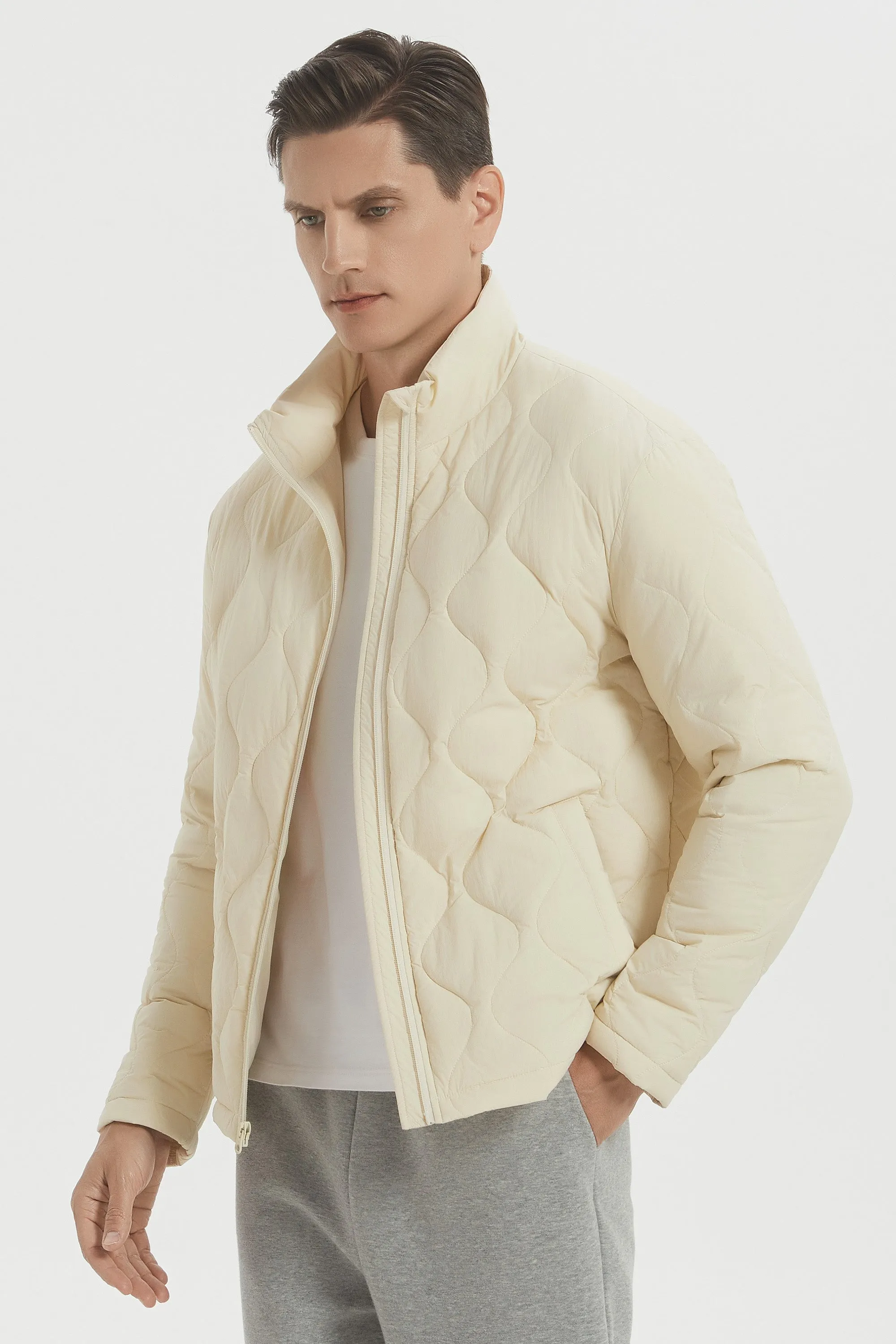 Lightweight Quilted Bomber Jackets Full Zip