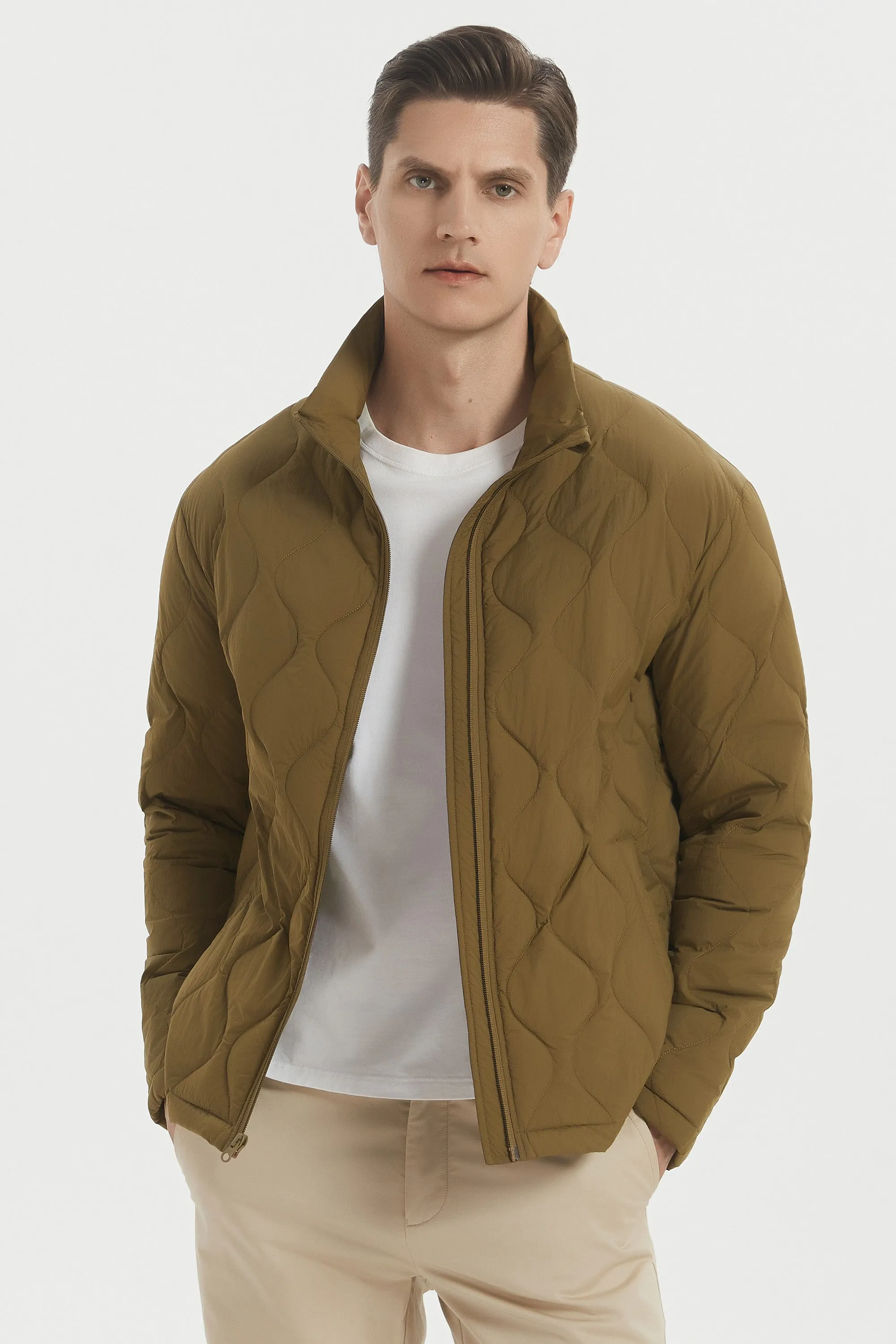 Lightweight Quilted Bomber Jackets Full Zip