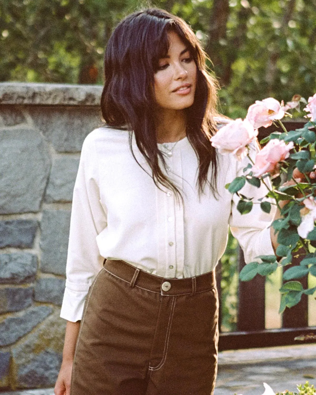 Lucia Blouse in Ivory Raw Silk